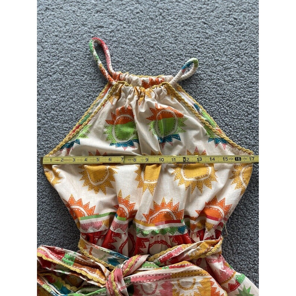 Anthropologie Farm Rio Maxi Dress Boho Vacay Pineapple Halter Preppy Sz M NWT - Picture 10 of 14
